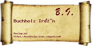 Buchholz Irén névjegykártya